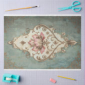 Shabby Chic Floral Demask Patroon Achtergrond Tissuepapier (Craft)