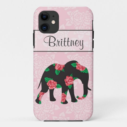 Shabby Chic Floral Elephant Iphone 5 hoesje (Achterkant)