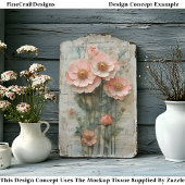 Shabby Chic Floral Ephemera Peach BP7A Decoupage Tissuepapier