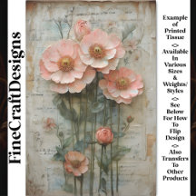 Shabby Chic Floral Ephemera Peach BP7A Decoupage