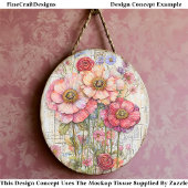 Shabby Chic Floral Ephemera Roze Rood S7L Decoupag Tissuepapier