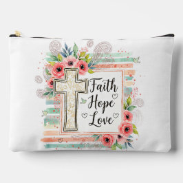 Shabby Chic floral Faith Hope Love Etui