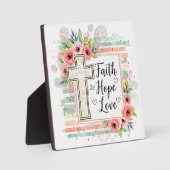 Shabby Chic floral Faith Hope Love Fotoplaat (Voorkant)