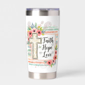 Shabby Chic floral Faith Hope Love Geïsoleerde Drinkbeker (Voorkant)