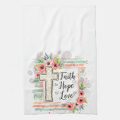 Shabby Chic floral Faith Hope Love Theedoek (Verticaal)