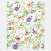 Shabby Chic Floral Fleece Deken (Voorkant)