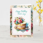 Shabby Chic Floral Gepersonaliseerde Verjaardag Kaart (Gele Bloem)