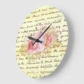  Shabby Chic Floral Handschrift Ephemera Grote Klok (Hoek)