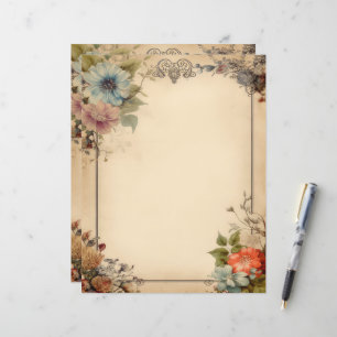 Shabby Chic Floral Junk Journal Stationery