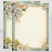 Shabby Chic Floral Junk Journal Stationery (Voorkant / Achterkant)