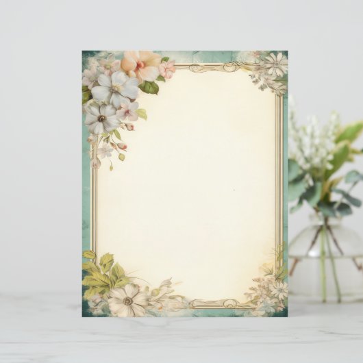 Shabby Chic Floral Junk Journal Stationery (Staand voorkant)