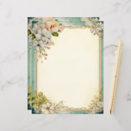 Shabby Chic Floral Junk Journal Stationery