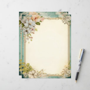 Shabby Chic Floral Junk Journal Stationery