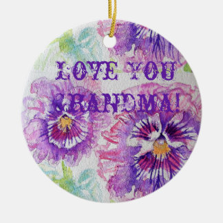 Shabby Chic Floral Love You Grandma Decoration Keramisch Ornament