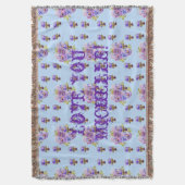 Shabby Chic Floral Love You Wife's Name Throw Rug Deken (Voorkant Verticaal)