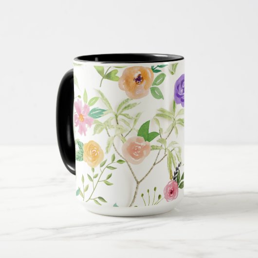 Shabby Chic Floral Mok (Voorkant links)