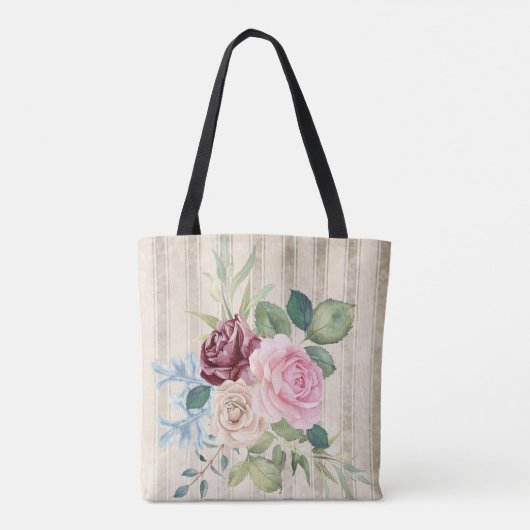 Shabby Chic Floral Name Tas (Achterkant)