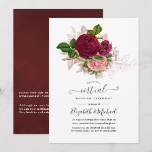  Shabby-Chic Floral online virtueel huwelijk Kaart