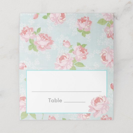 Shabby Chic Floral Place Cards Plaatskaartje (Buitenkant ongevouwen)