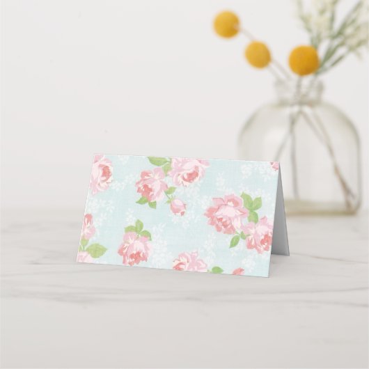 Shabby Chic Floral Place Cards Plaatskaartje (Achterkant)