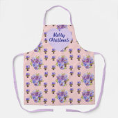 Shabby Chic Floral Polka Dot Christmas Womans Name Schort (Voorkant)