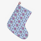 Shabby Chic Floral Polka Dot kerststop Grote Kerstsok (Voorkant (Hangend))