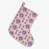 Shabby Chic Floral Polka Dot kerststop Grote Kerstsok (Voorkant (Hangend))