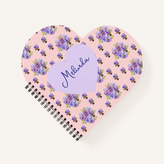 Shabby Chic Floral Polka Dot Pastel Womans Name Notitieboek (Voorkant)