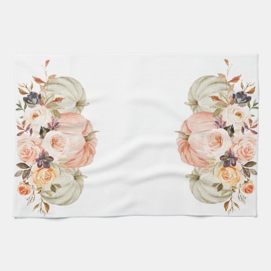 Shabby Chic Floral Pompoen lumbaal kussen Theedoek (Horizontaal)