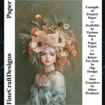 Shabby Chic Floral Portrait CN1 Scrapbook Paper