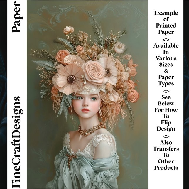 Shabby Chic Floral Portrait CN1 Scrapbook Paper (Creator heeft geüpload)