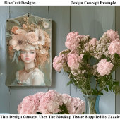 Shabby Chic Floral Portrait, Perzik CN1 Decoupage Tissuepapier