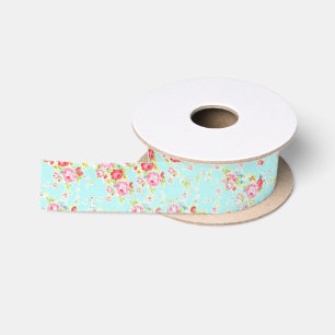 shabby chic floral roos satijnen lint