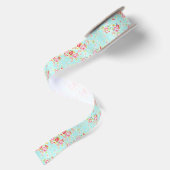 shabby chic floral roos satijnen lint (Achterkant)