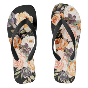Shabby Chic Floral Roos teenslippers