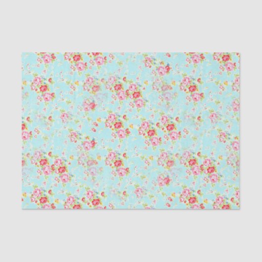 shabby chic floral roos Tissue Paper Tissuepapier (Voorkant)