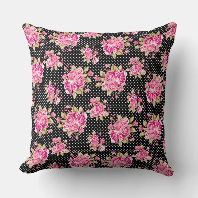 Shabby Chic Floral Rozen Kussen (Voorkant)