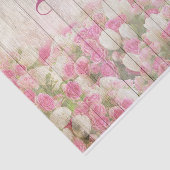 Shabby Chic Floral Rozen op gepersonaliseerde naam Tissuepapier (Detail)