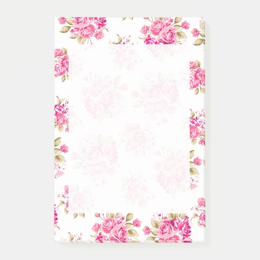 Shabby Chic Floral Rozen Post-it® Notes (Voorkant)