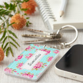 Shabby Chic Floral Rozen Sleutelhanger (Voorkant Rechts)