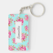 Shabby Chic Floral Rozen Sleutelhanger (achterkant)