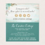 Shabby Chic Floral Rustic Wood Dank je wel Kaart (Binnenkant ongevouwen)