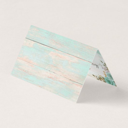 Shabby Chic Floral Rustic Wood Dank je wel Kaart (Achterkant)