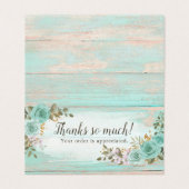 Shabby Chic Floral Rustic Wood Dank je wel Kaart (Buitenkant ongevouwen)