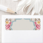 Shabby Chic Floral Rustic Wood en  kant Etiket (Insitu)