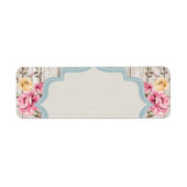 Shabby Chic Floral Rustic Wood en  kant Etiket (Voorkant)