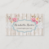 Shabby Chic Floral Rustic Wood en  kant Visitekaartje (Voorkant)