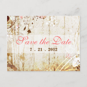 Shabby Chic Floral Save the Date Briefkaart