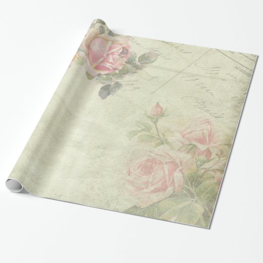  Shabby Chic Floral Style 306 Wrapping Pape Cadeaupapier (Uitgerold)