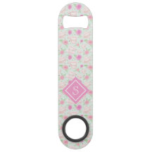 Shabby Chic Floral Tea Cups Monogram